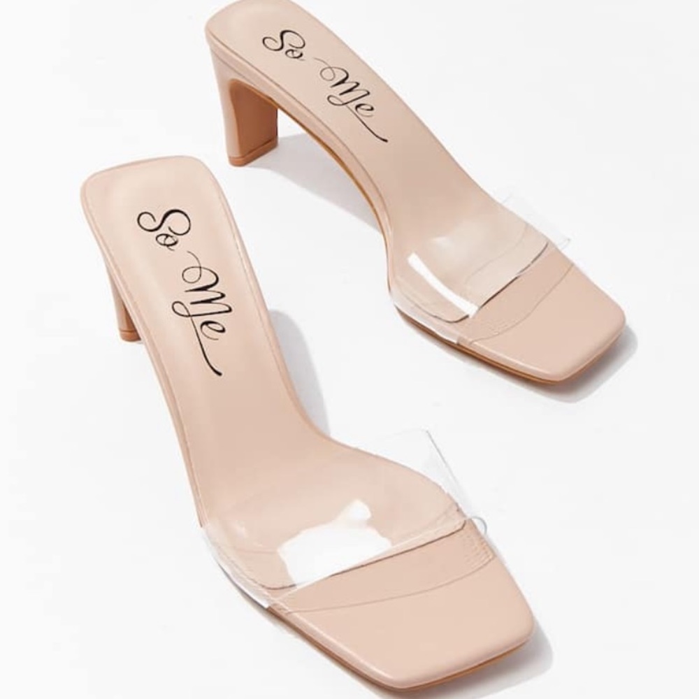 Transparent Square-Toe Heels NEVER WORN